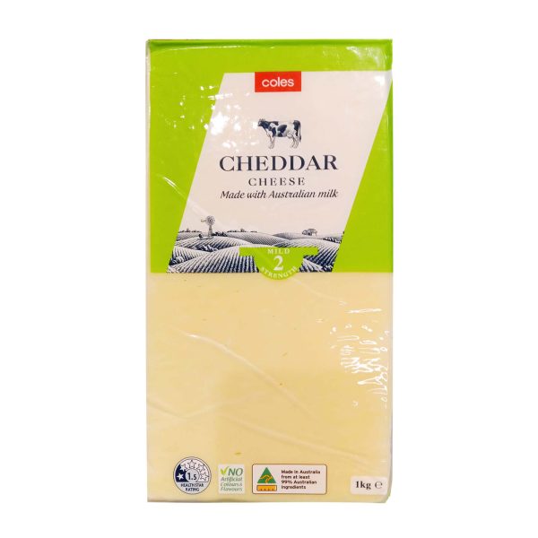 Coles Cheddar Cheese Block 1kg For Sale