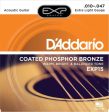 D Addario EXP Coated Phosphor Bronze Acoustic Strings (X-Light 10-47) For Sale