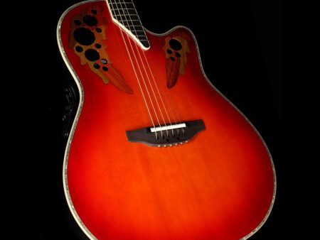 Used 2012 Ovation Custom Elite C2078AX Acoustic Guitar Red Tear Drop For Discount