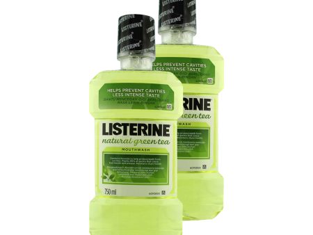 Listerine Green Tea Less Intense Mouth Wash 750ml x 2 Supply