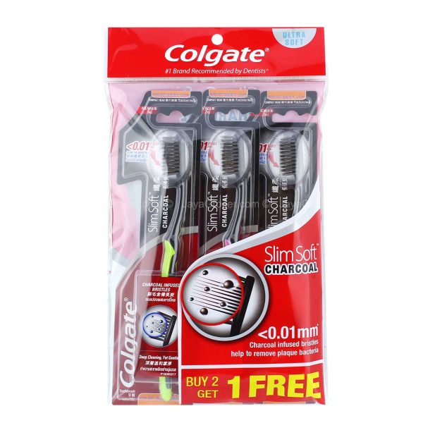 Colgate Slim Soft Charcoal Toothbrush 1pack Discount