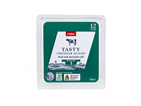 Coles Australia Tasty Cheese Slices 250g For Sale