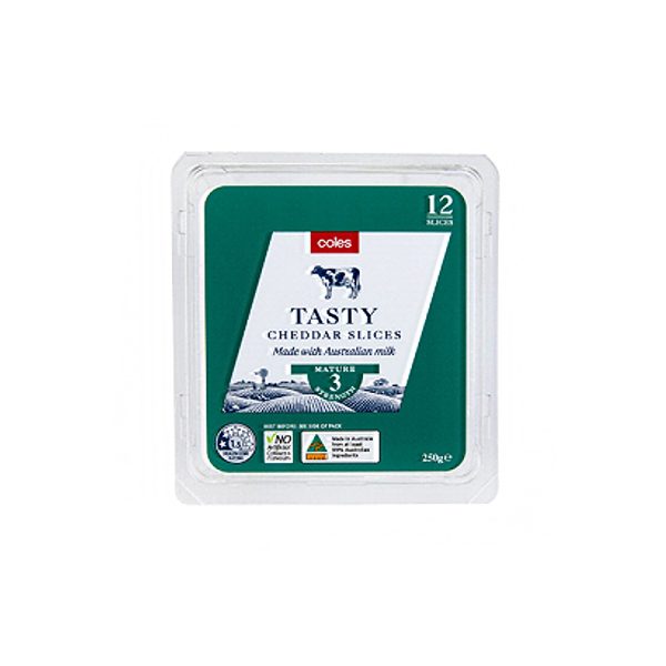 Coles Australia Tasty Cheese Slices 250g For Sale