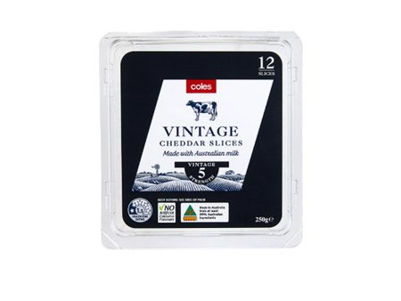 Coles Vintage Cheese Slices 250g Sale